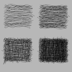 grunge rough hatching drawing textures set. vector illustration