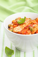 chicken baked with vegetables