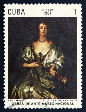 Postage stamp Cuba 1981 Lady Mayo, by Anton Van Dyck