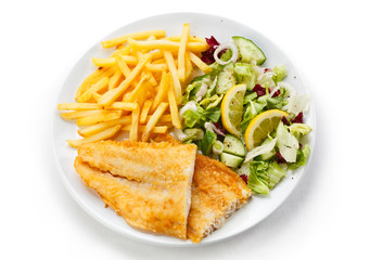 Fish dish - fried fish fillet and vegetables