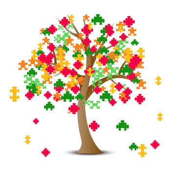 Tree with puzzles