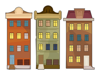 Set of 3 different pretty cute houses