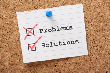 Problems Solutions Check or Tick Box on a cork board