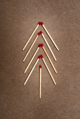 matches on a brown background