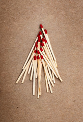 matches on a brown background