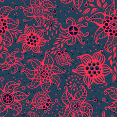 Cute floral seamless pattern. Vector illustration.
