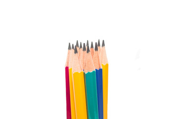 pencils isolated on white background close up