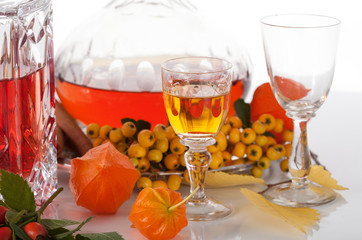 Colorful liqueurs from fruits