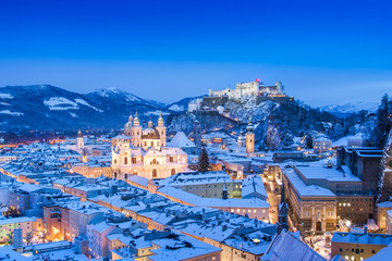 Naklejka premium Salzburg zimą, Salzburger Land, Austria