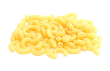 Heap of pasta on white background