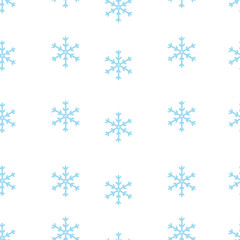 vector seamless pattern of snowflakes on white background