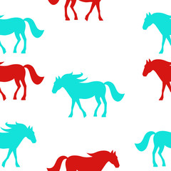 Horses seamless pattern. Vector Illustration, eps10