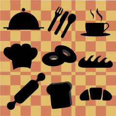 nine silhouettes for bakery