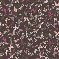 Seamless pattern with butterflies
