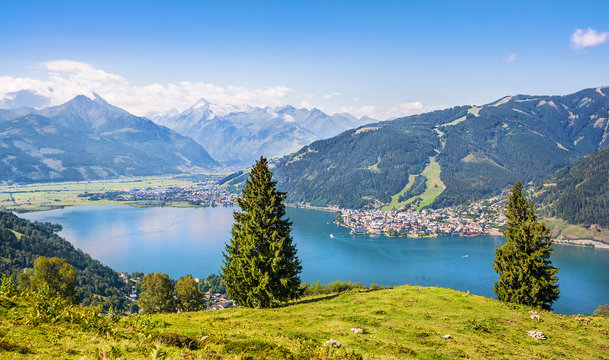 Beautiful landscape with Alps and lake, Zell am See, Austria