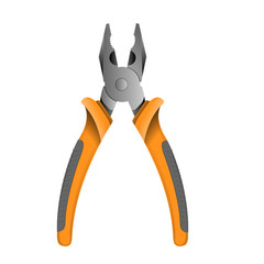 Orange pliers isolated on white