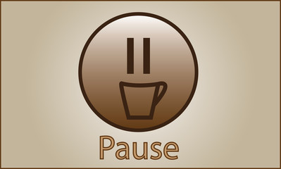 Pausa Caffè Illustrata Da un tasto pausa con tazzina