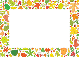 Rectangle backround with autumn leaves