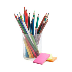 Fototapeta premium Beautiful pencils in the glass