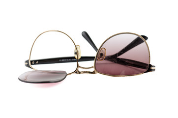 Old broken plastic sunglasses