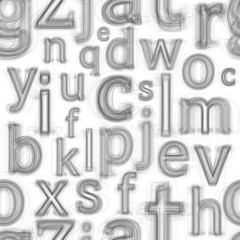 Seamless pattern. Repeating texture with drawing letters