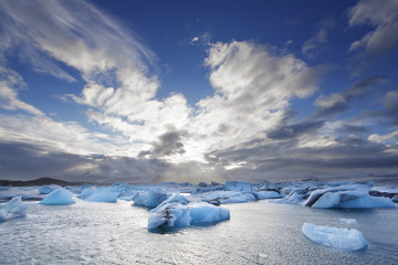 Melting icebergs at Jokulsarlon lagoon iceland