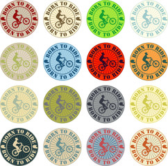 Vintage style badge with a biker silhouette