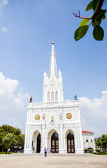 White catholic church in Samutsongkram Thailand3