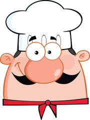 Cute Chef Head Cartoon Character