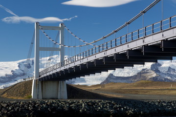 Glacial River Bridge spans That Jokulsarlon, Iceland - obrazy, fototapety, plakaty