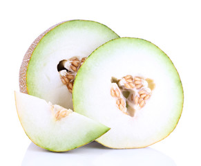 Ripe melon isolated on white