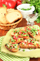 Sandwiches with vegetables and greens