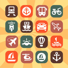 color transportation icons