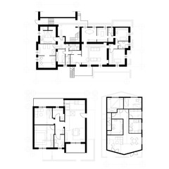 Architectural vector apartment floor plan