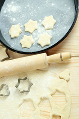 Process of making New Year cookies close-up