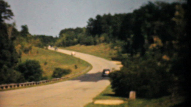 Old Cars Driving Down The Highway-1940 Vintage 8mm film