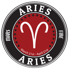 Aries zodiac  label