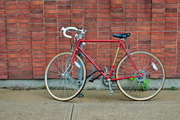 Vintage bicycle parked on the street