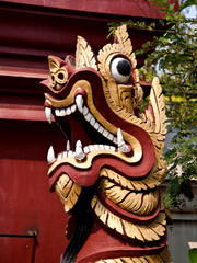 lion statue in thai temple