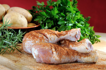 chicken legs seasoned with paprika