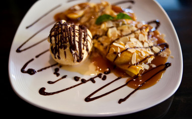 Ice cream and banana