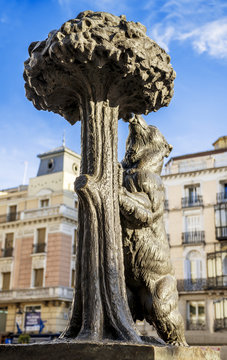 statue of Bear and strawberry tree