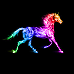Obraz na płótnie Canvas Colorful fire horse.