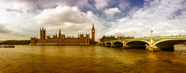 Fototapeta na wymiar London. Westminster area panoramic view