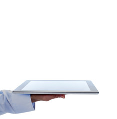 Hand with tablet computer