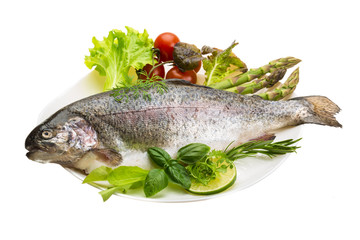 Fresh raw rainbow trout