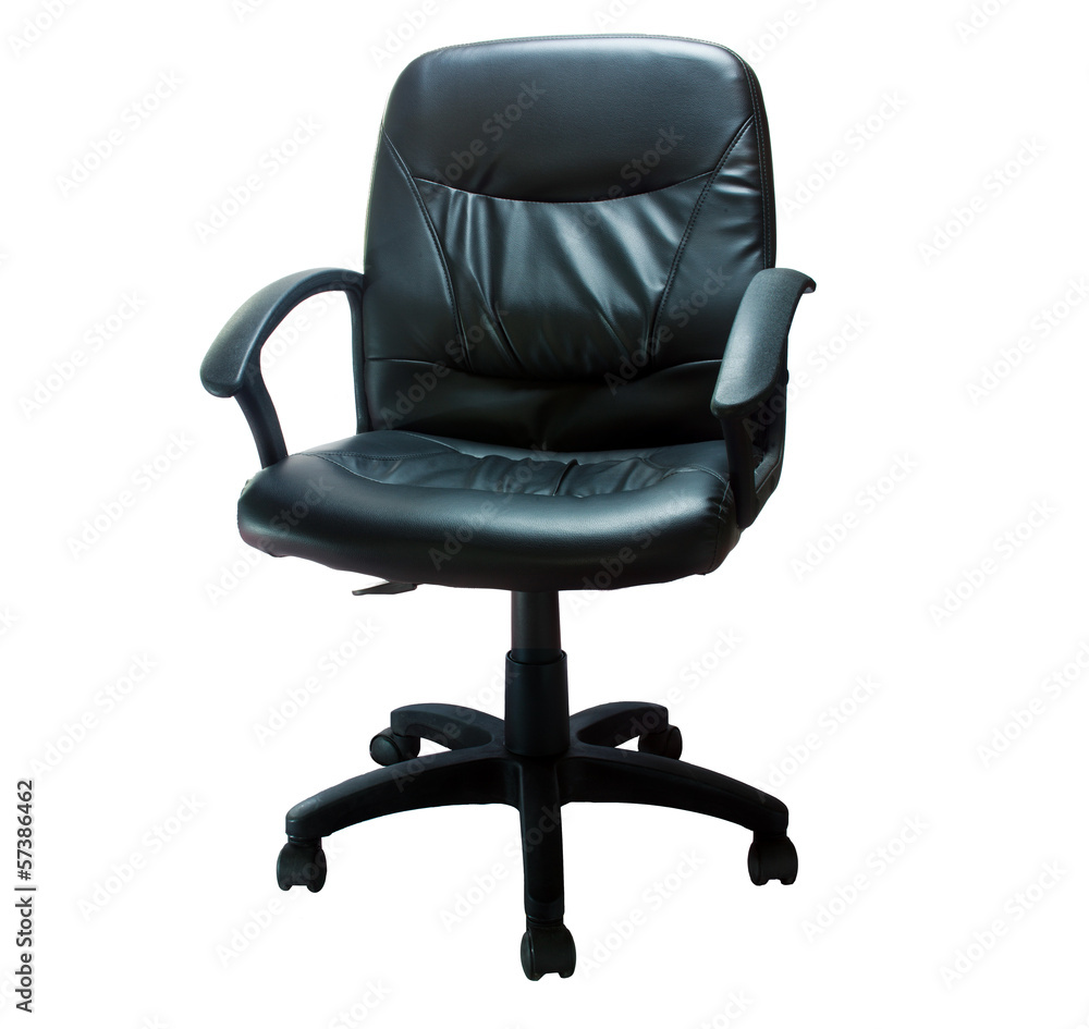 Poster black leather office chair