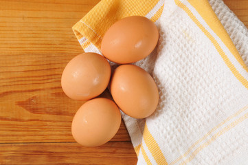 Fresh brown eggs