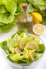 salad with lemon and lettuce