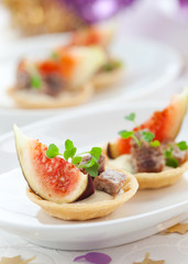 appetizer with fig and pate